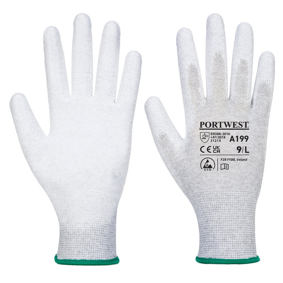 Elettricista indossare i guanti antistatici per proteggere un
